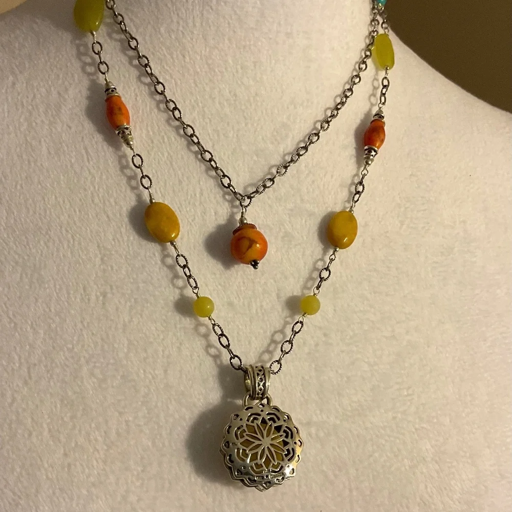 Studio Barse Double Strand Multi GemStone Necklace